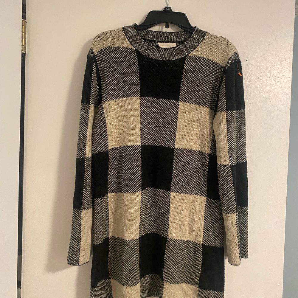 Fantastic Fawn Knit Sweater Dress Black/Beige Women’s M Cottage Core Cozy Soft